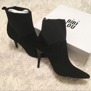 NIB Anthropologie Bibi Lou suede high heel booties